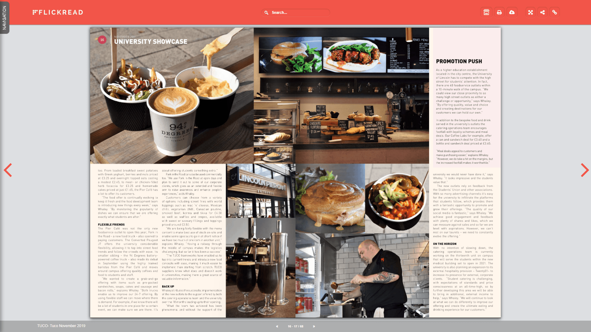 news article spread of FoodLinc featuring in TUCO magazine